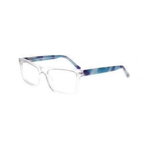 New PEACELOVE Clear Crystal WELLNESS Eyeglasses with Blue Temples 55/19/145